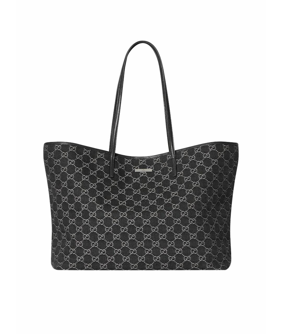 GUCCI Черная деним сумка тоут, фото 1