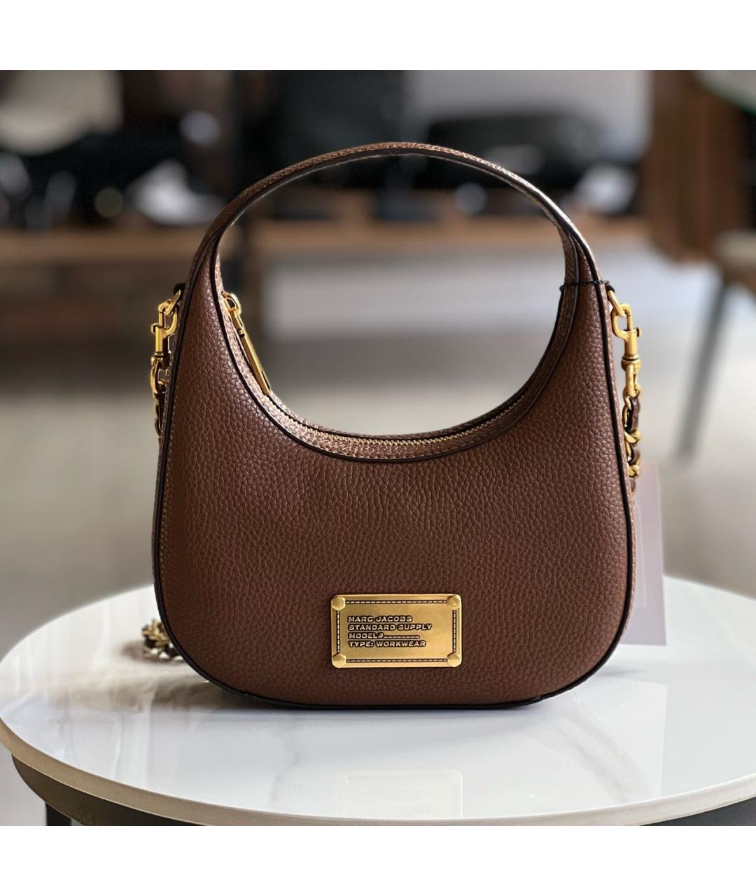 MARC JACOBS Коричневая кожаная сумка через плечо, фото 5