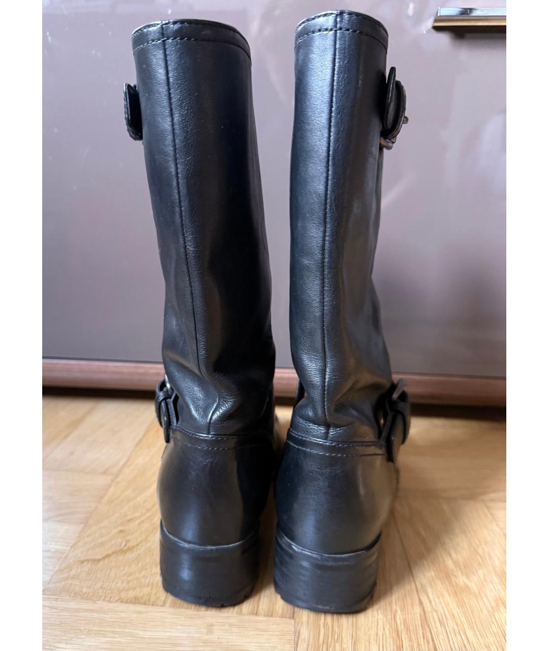 PRADA Черные кожаные полусапоги, фото 4