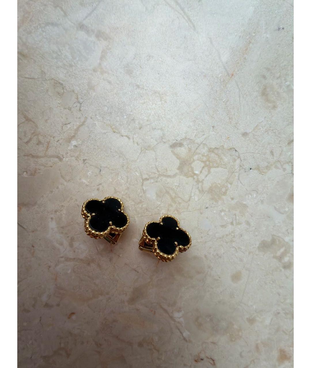 VAN CLEEF & ARPELS Черные серьги из желтого золота, фото 5