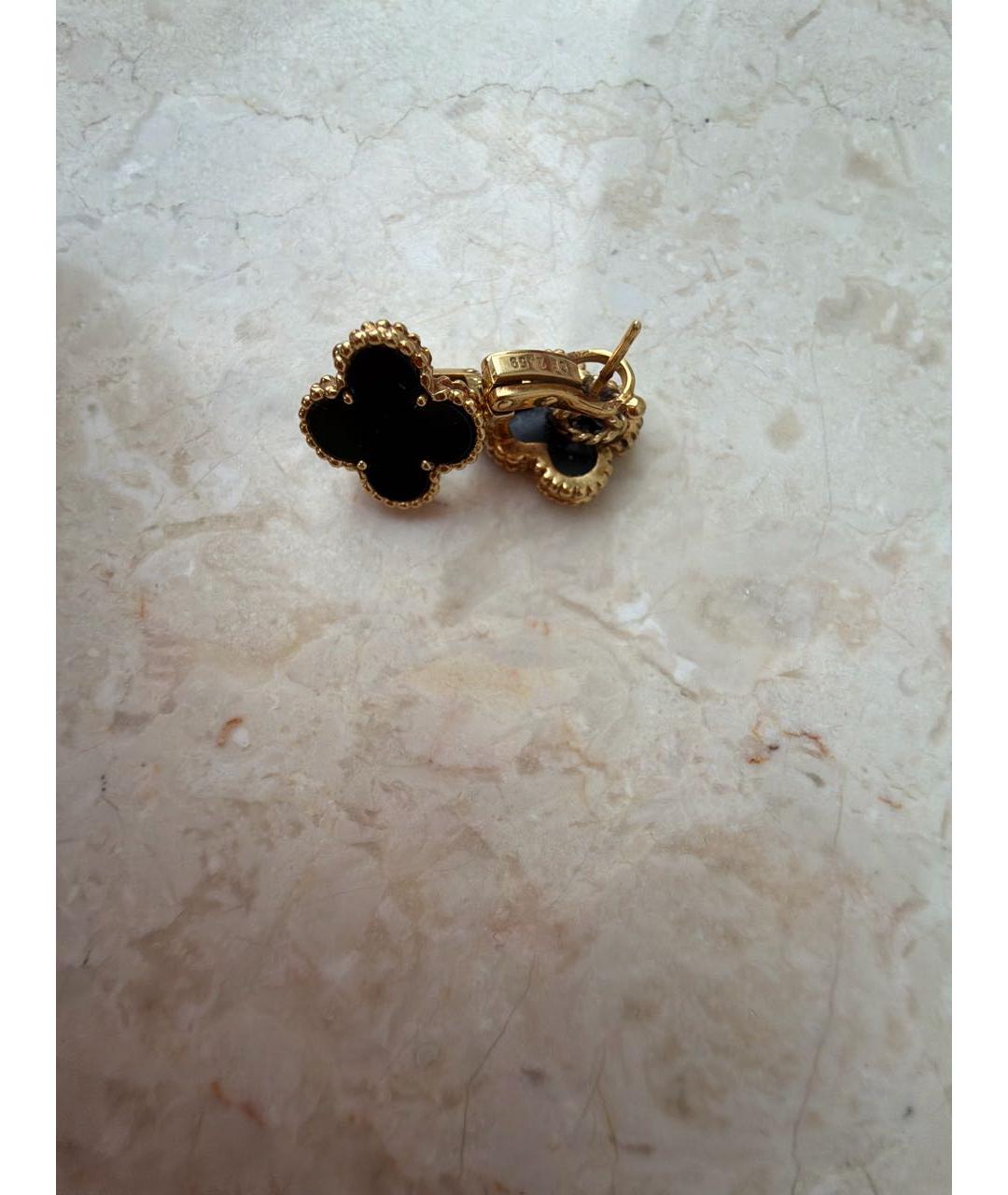 VAN CLEEF & ARPELS Черные серьги из желтого золота, фото 4