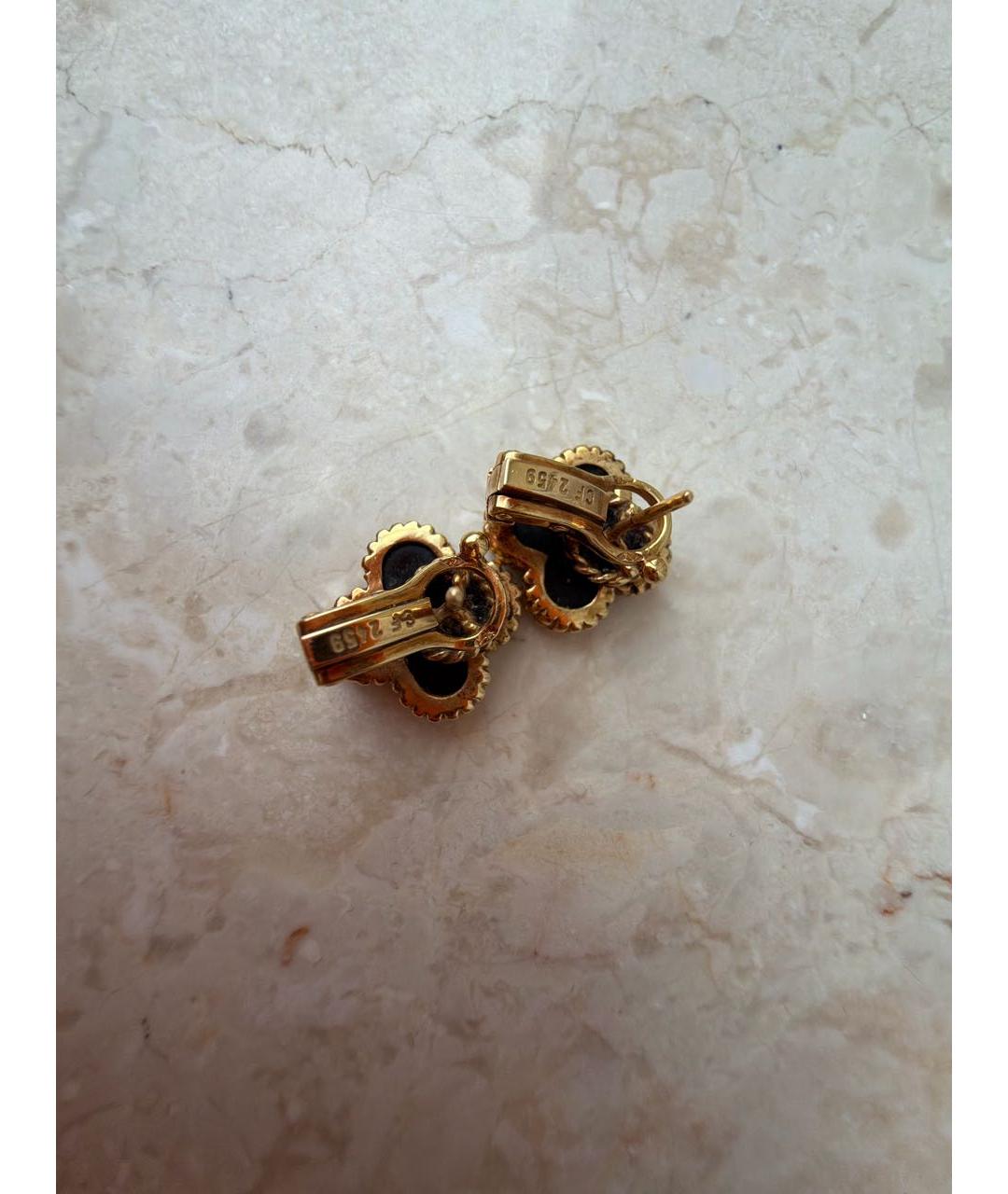 VAN CLEEF & ARPELS Черные серьги из желтого золота, фото 3