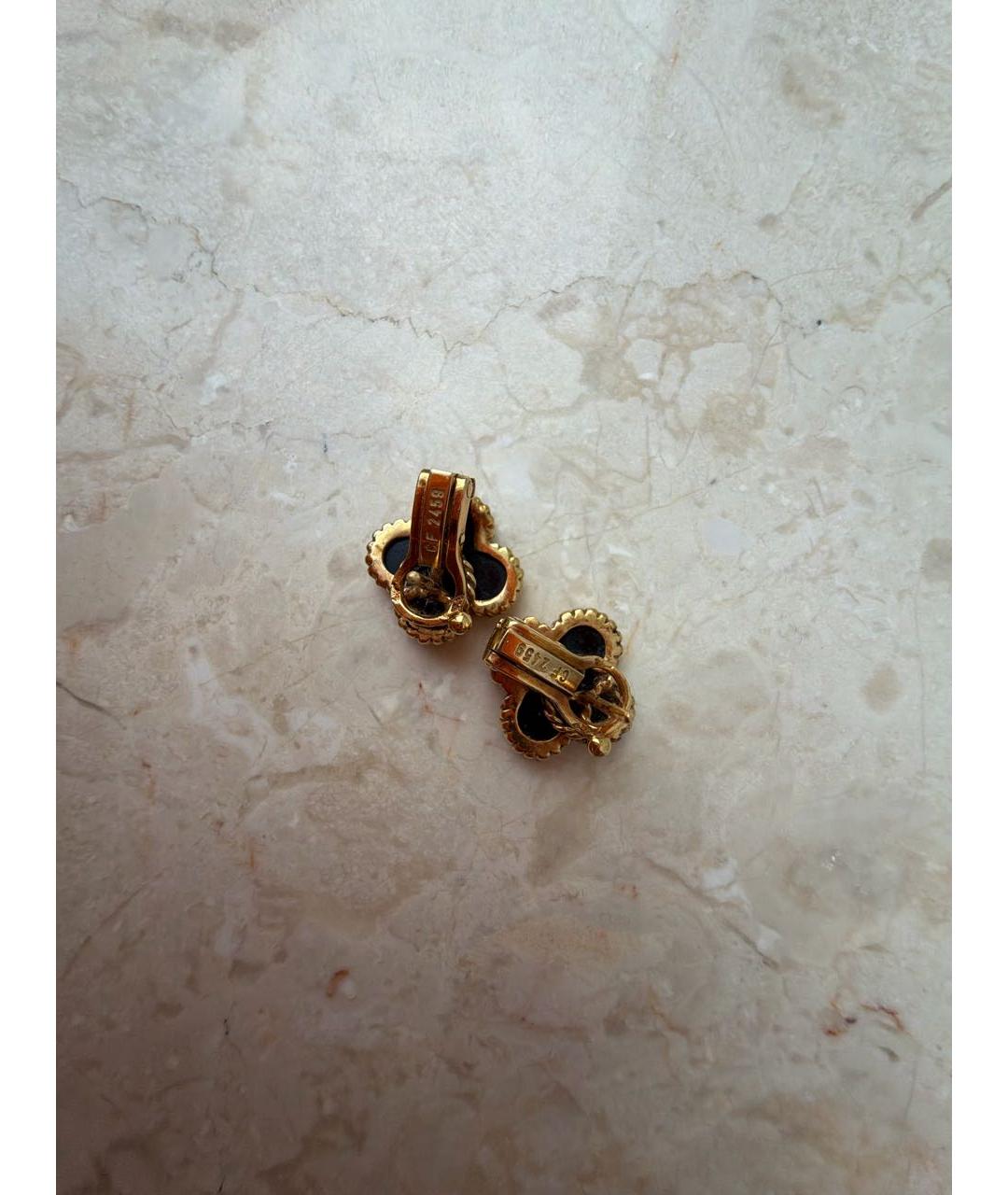 VAN CLEEF & ARPELS Черные серьги из желтого золота, фото 2