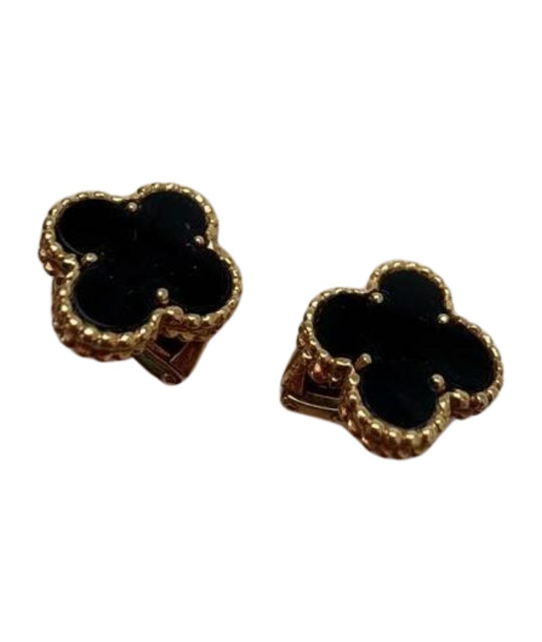 VAN CLEEF & ARPELS Черные серьги из желтого золота, фото 1