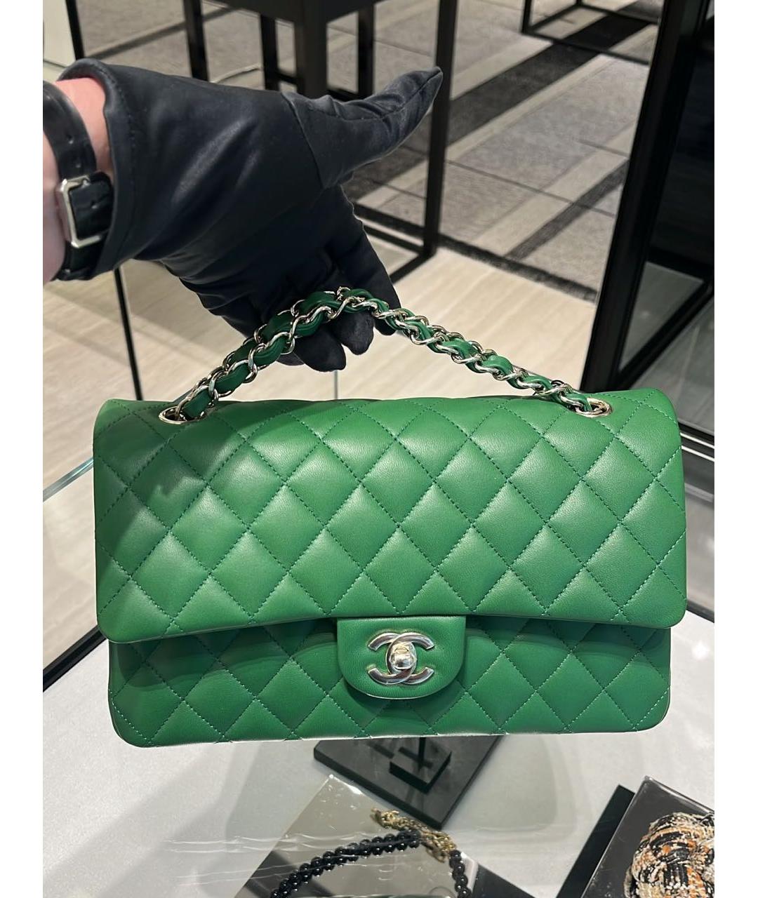 CHANEL Зеленая кожаная сумка через плечо, фото 3