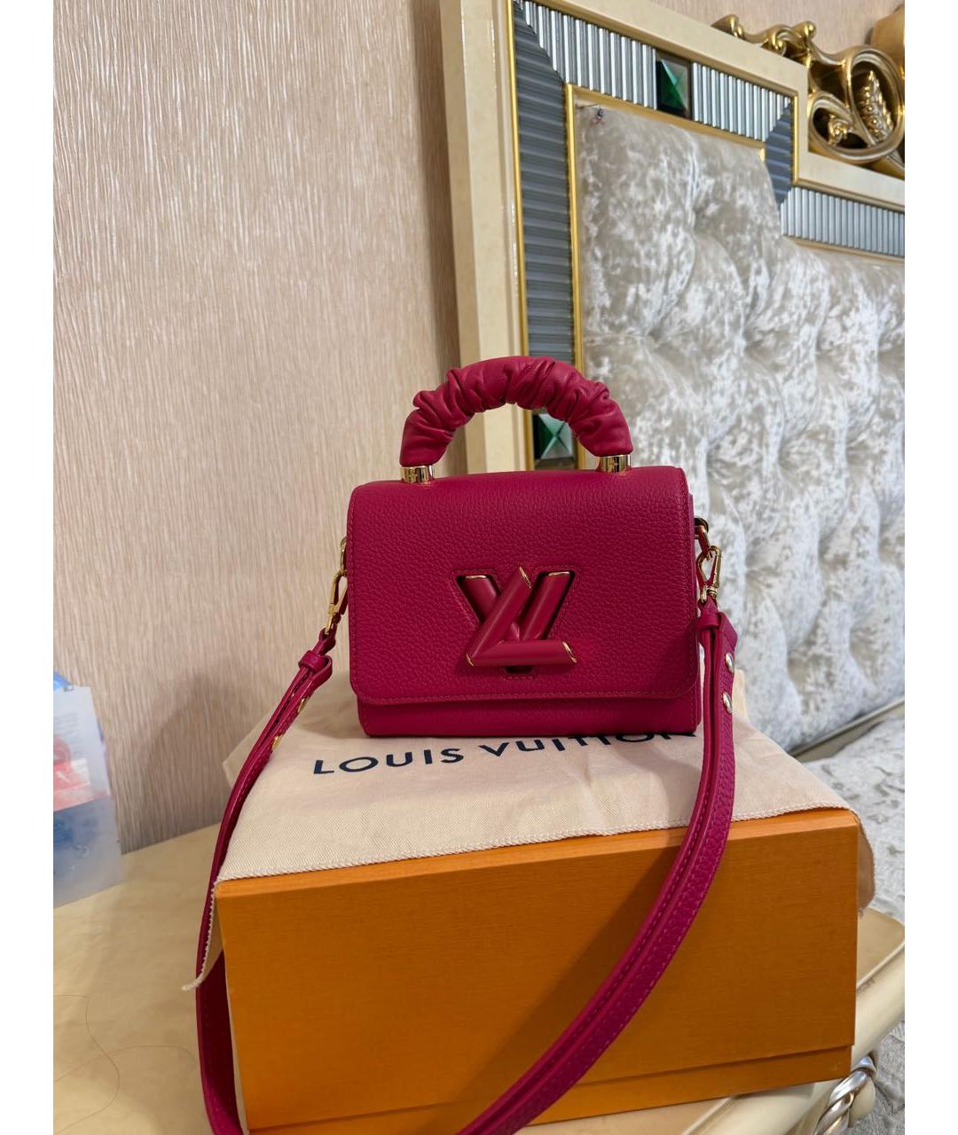 LOUIS VUITTON Розовая кожаная сумка через плечо, фото 3