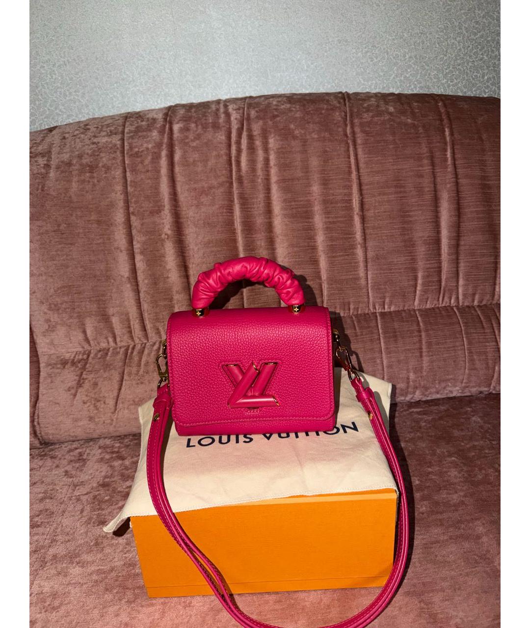 LOUIS VUITTON Розовая кожаная сумка через плечо, фото 9