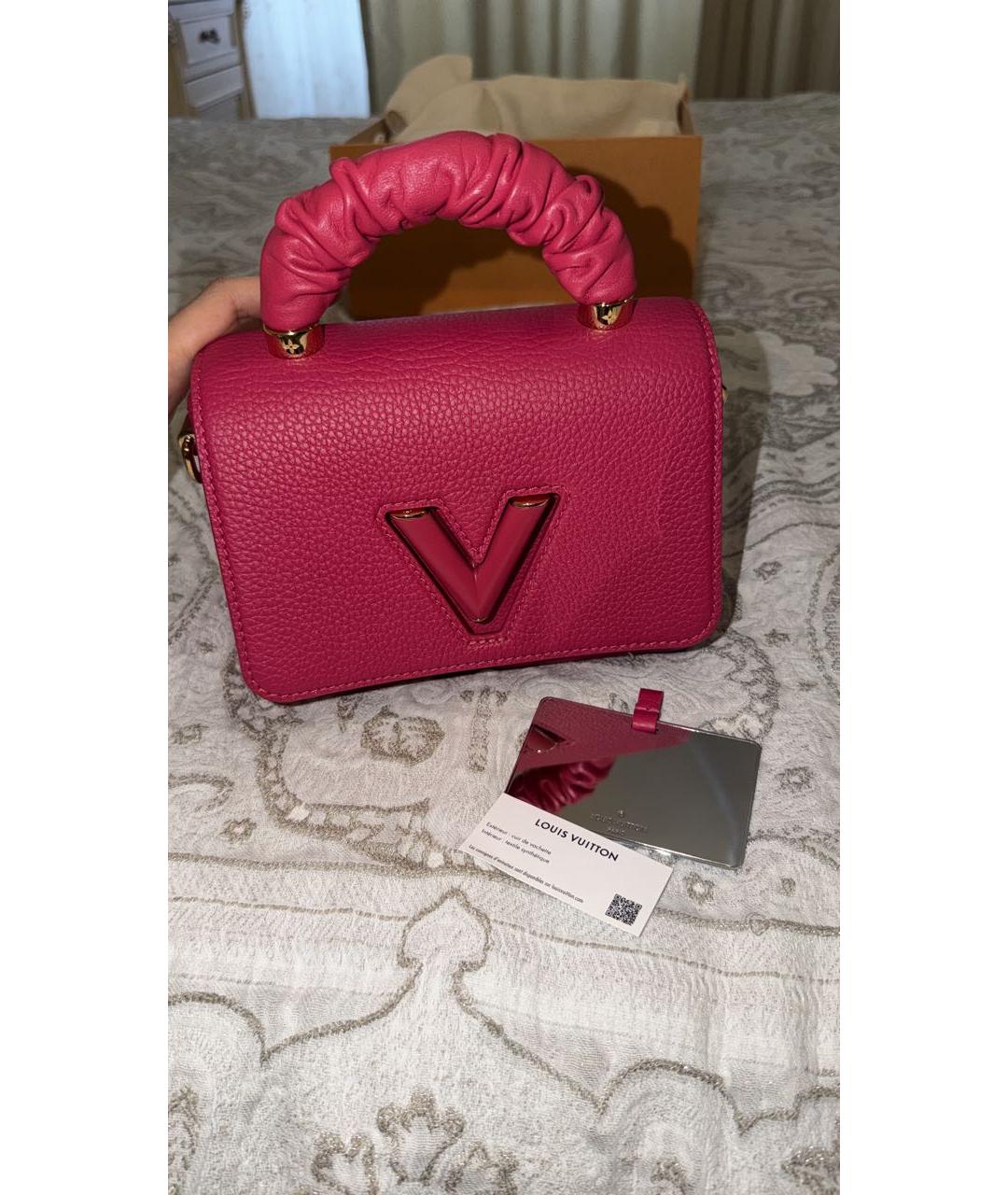 LOUIS VUITTON Розовая кожаная сумка через плечо, фото 7
