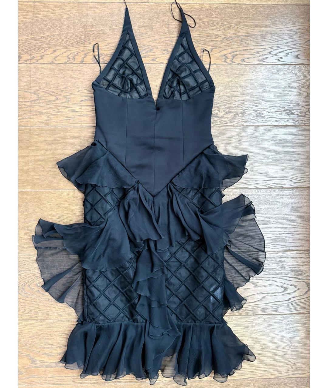 BALMAIN Черное шелковое коктейльное платье, фото 8