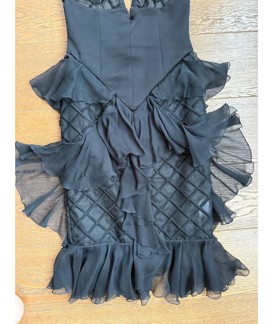 BALMAIN Черное шелковое коктейльное платье, фото 2
