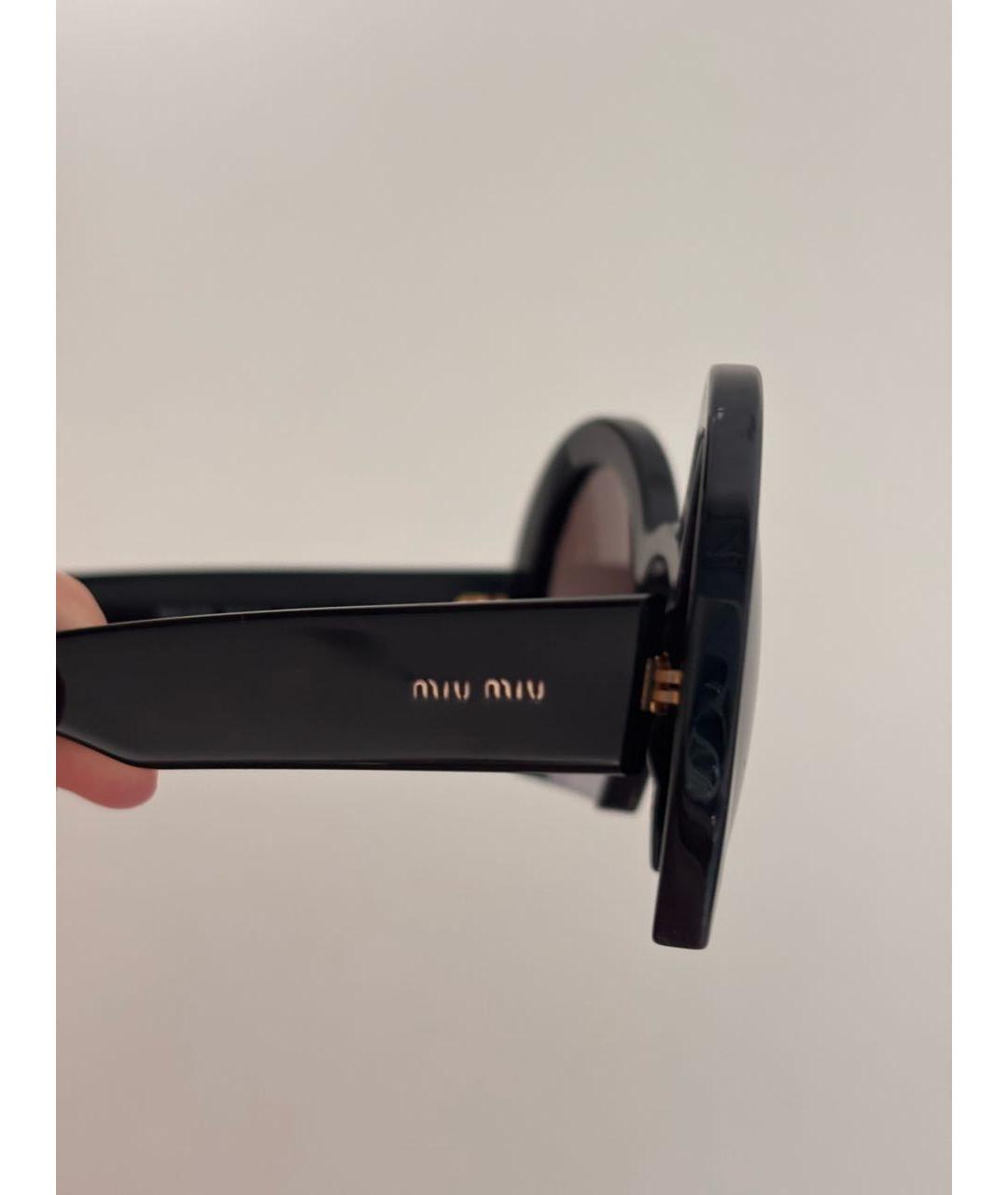 MIU MIU Черные пластиковые солнцезащитные очки, фото 3