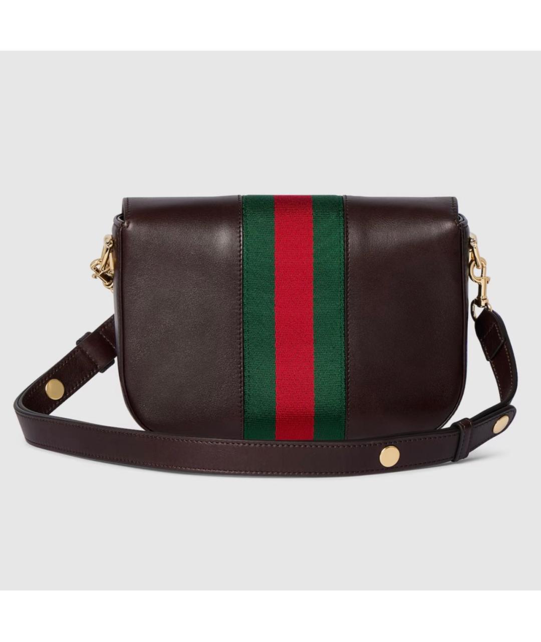 GUCCI Коричневая кожаная сумка через плечо, фото 4