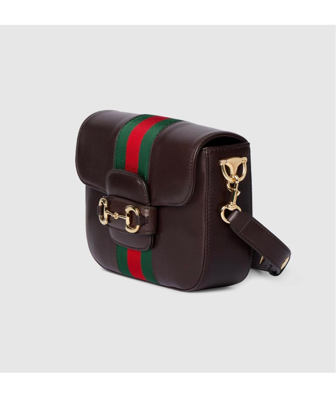 GUCCI Коричневая кожаная сумка через плечо, фото 2