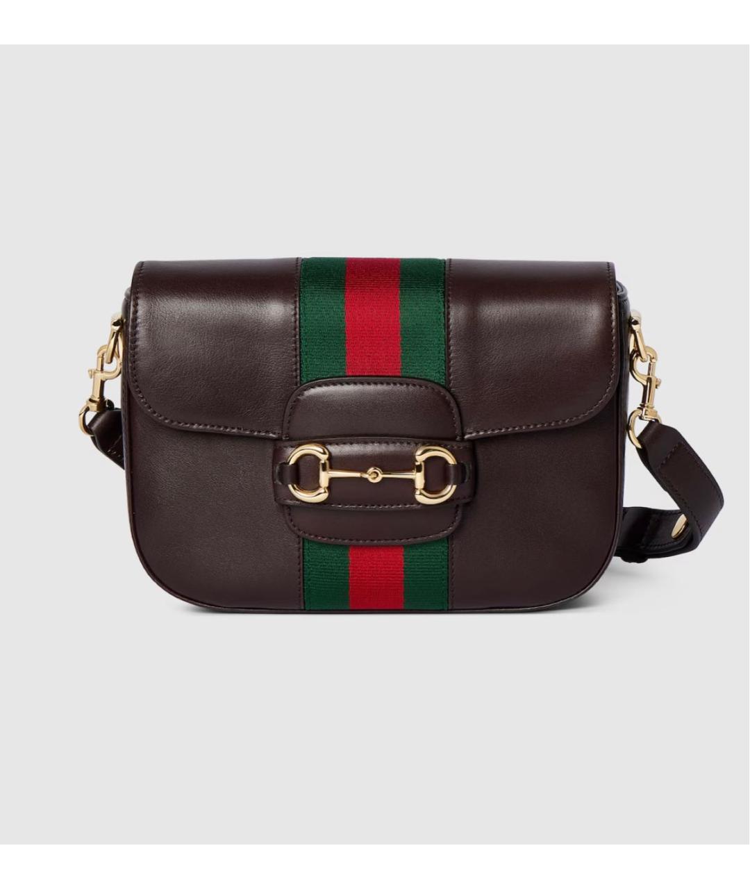 GUCCI Коричневая кожаная сумка через плечо, фото 6
