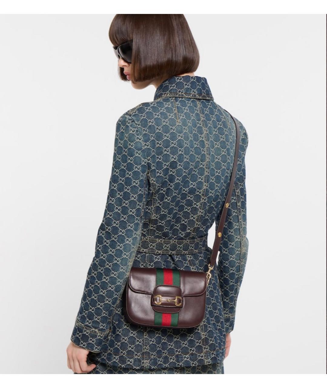 GUCCI Коричневая кожаная сумка через плечо, фото 3