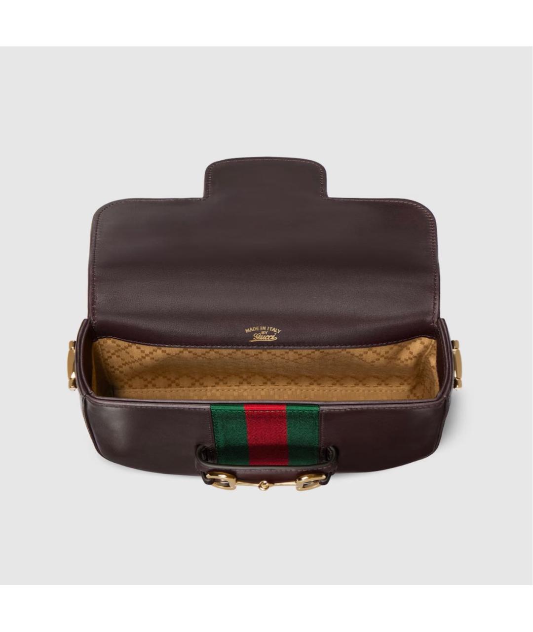 GUCCI Коричневая кожаная сумка через плечо, фото 5