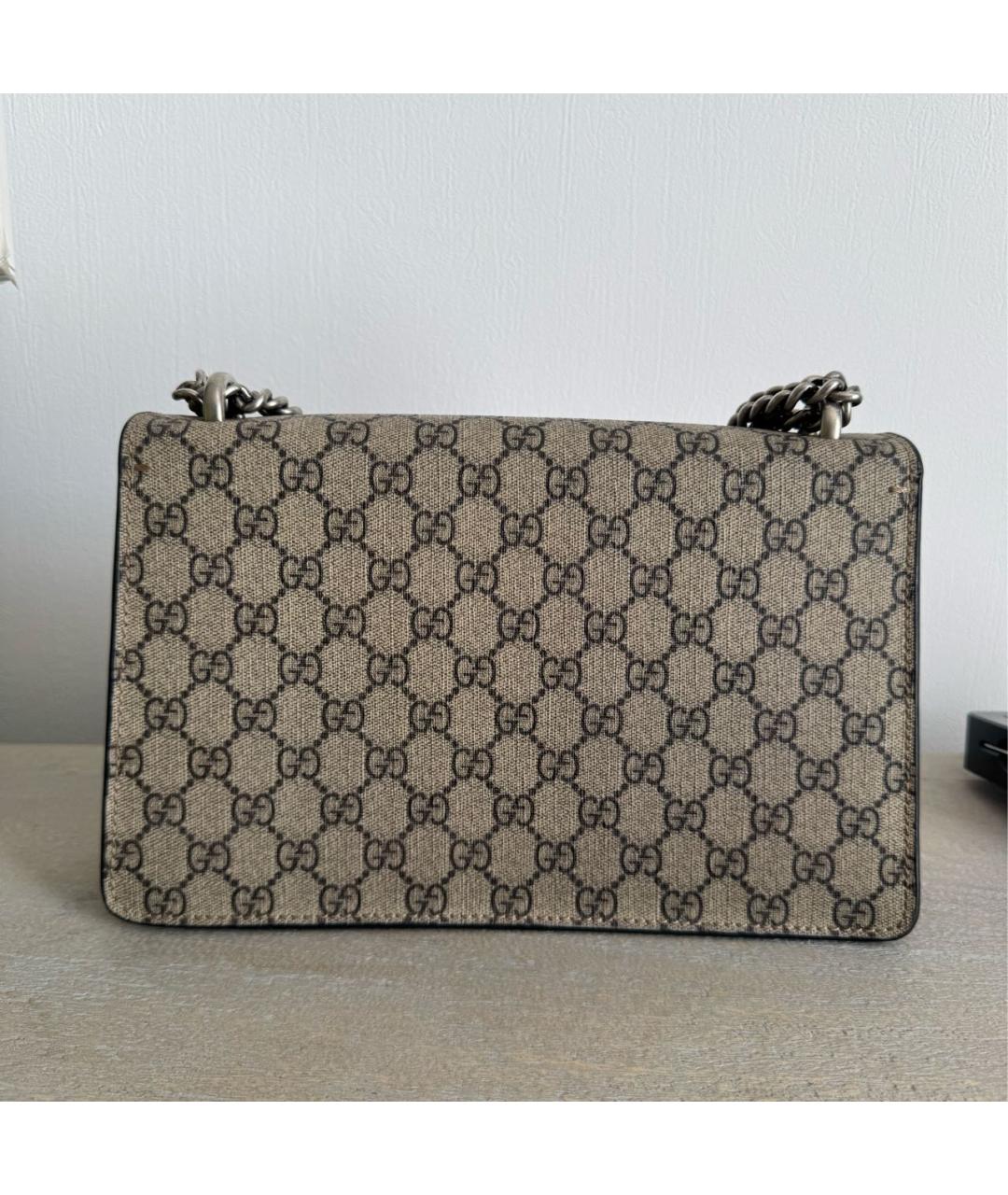 GUCCI Бежевая сумка через плечо из канвы, фото 3