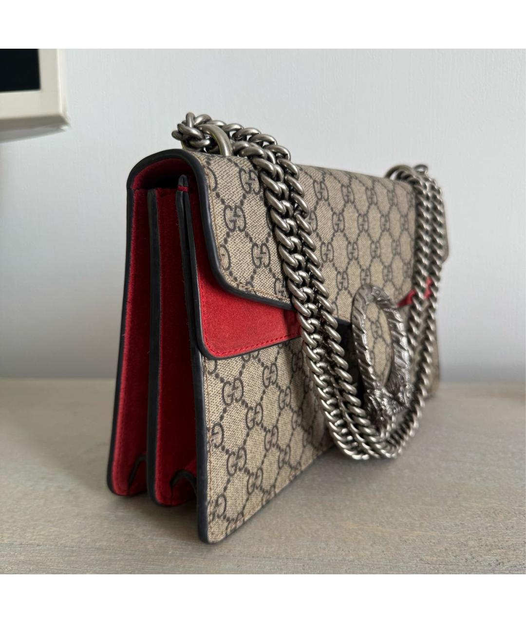 GUCCI Бежевая сумка через плечо из канвы, фото 2