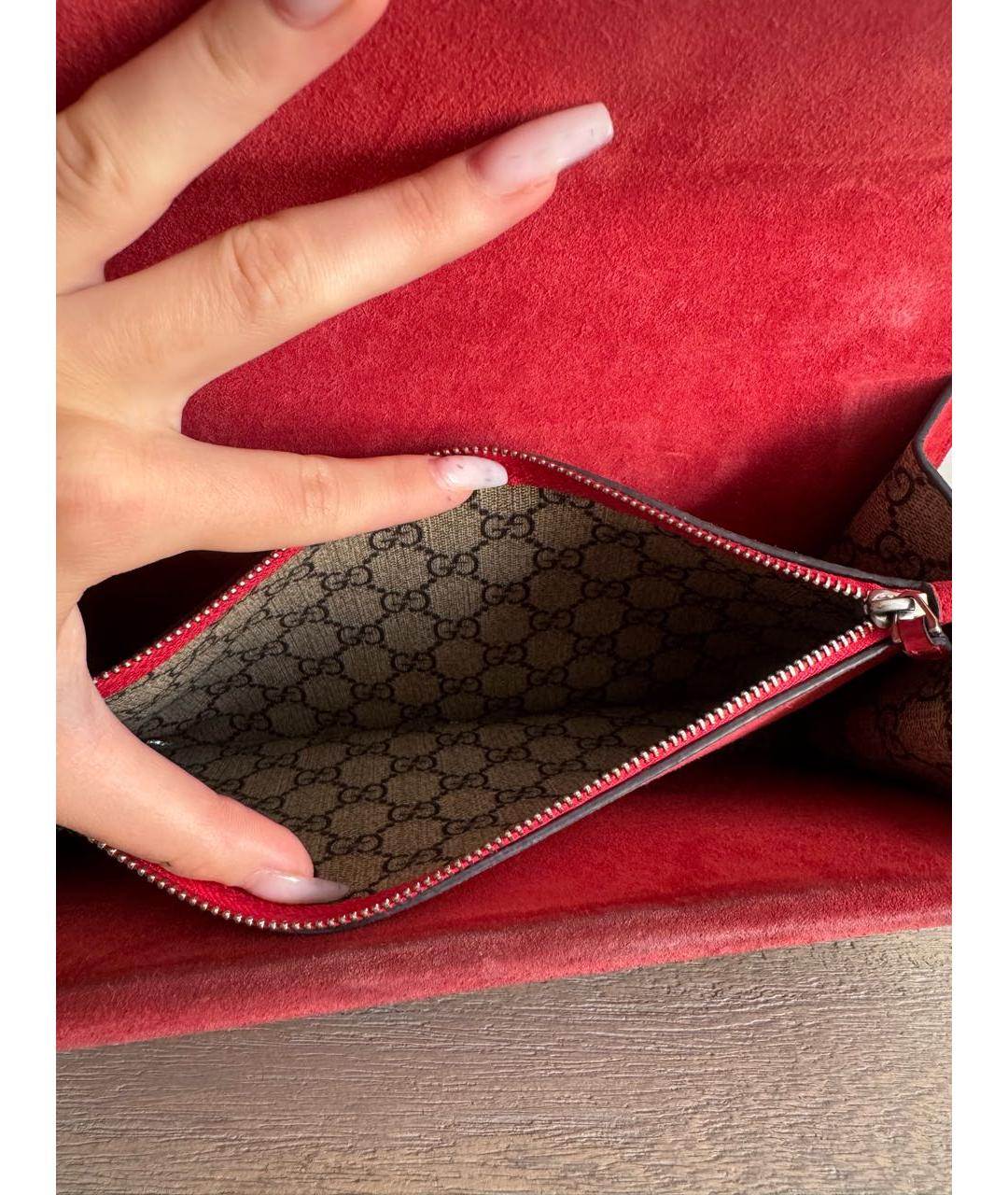 GUCCI Бежевая сумка через плечо из канвы, фото 5