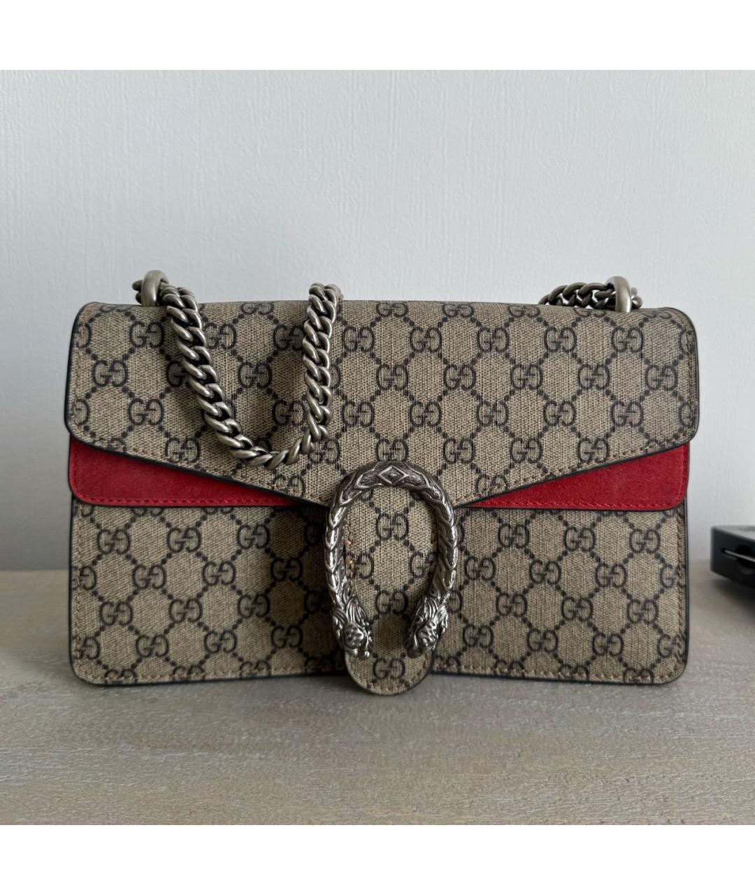 GUCCI Бежевая сумка через плечо из канвы, фото 8
