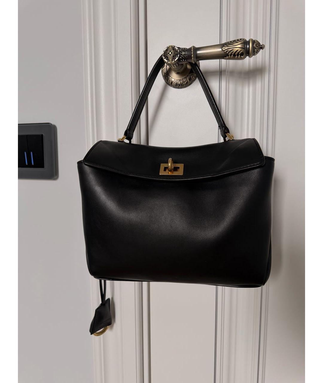 BALENCIAGA Черная кожаная сумка с короткими ручками, фото 3