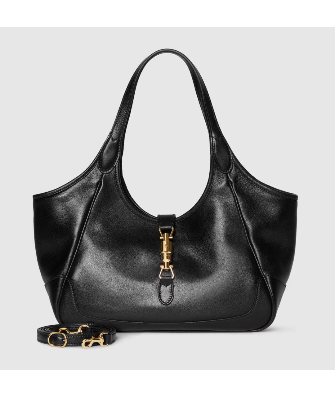 GUCCI Черная кожаная сумка тоут, фото 7