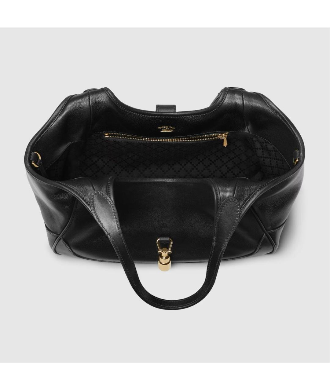 GUCCI Черная кожаная сумка тоут, фото 6