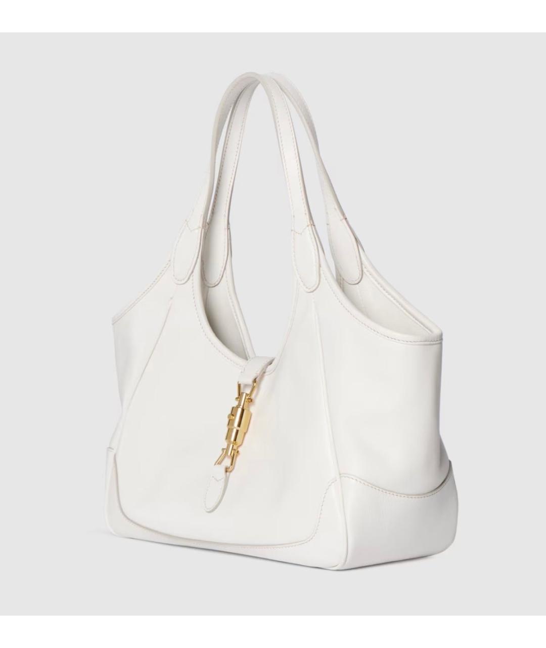 GUCCI Белая кожаная сумка тоут, фото 2
