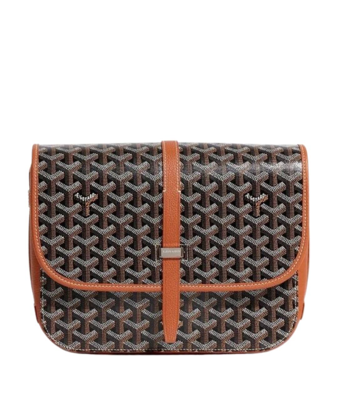 GOYARD Коричневая сумка на плечо из канвы, фото 1