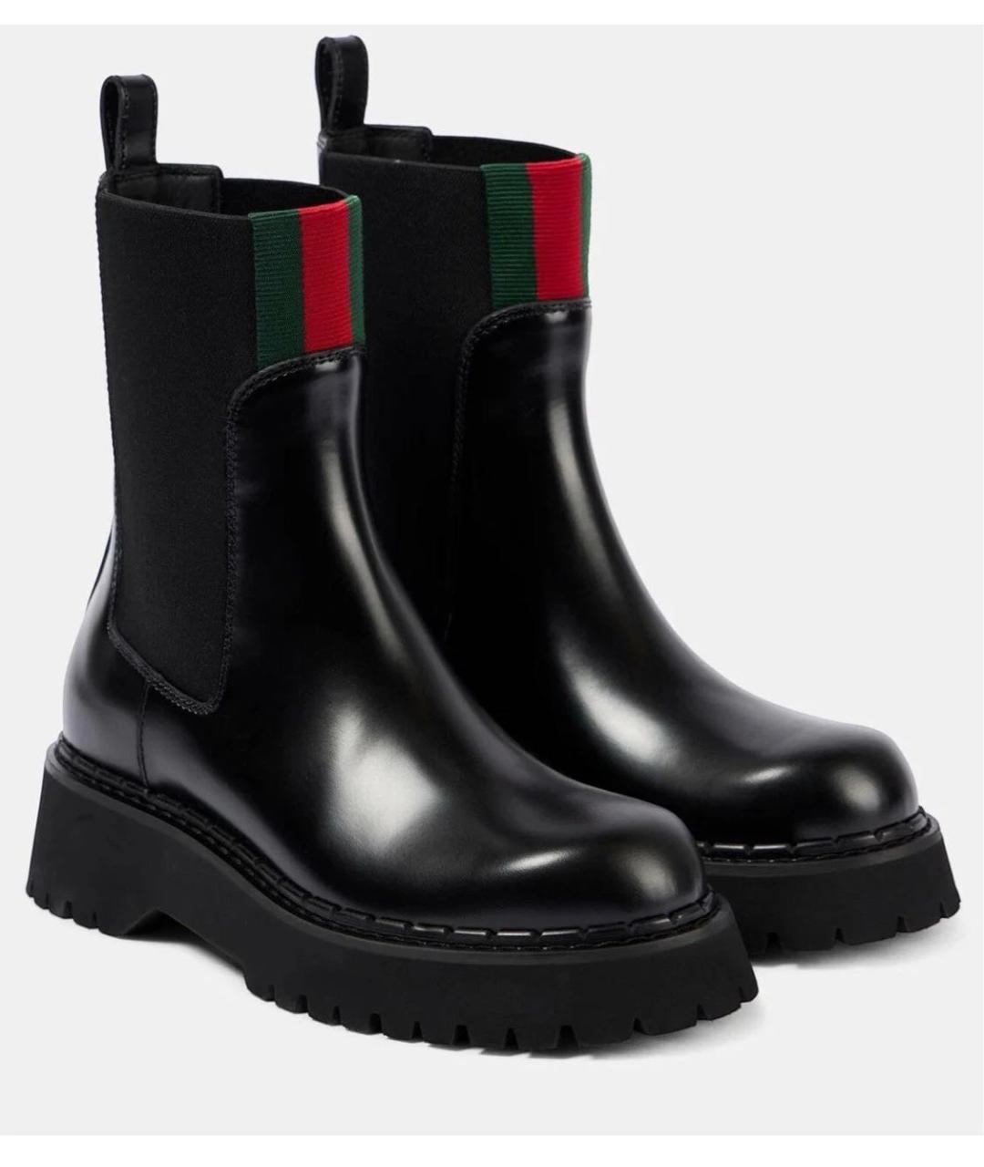 GUCCI Черные кожаные ботильоны, фото 6