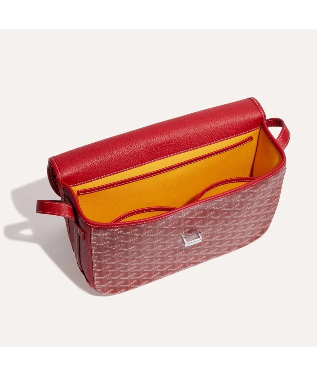 GOYARD Красная сумка на плечо из канвы, фото 4