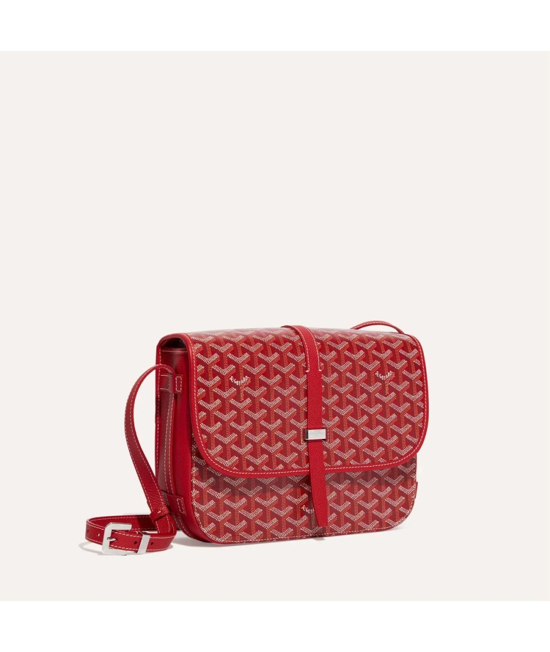 GOYARD Красная сумка на плечо из канвы, фото 2