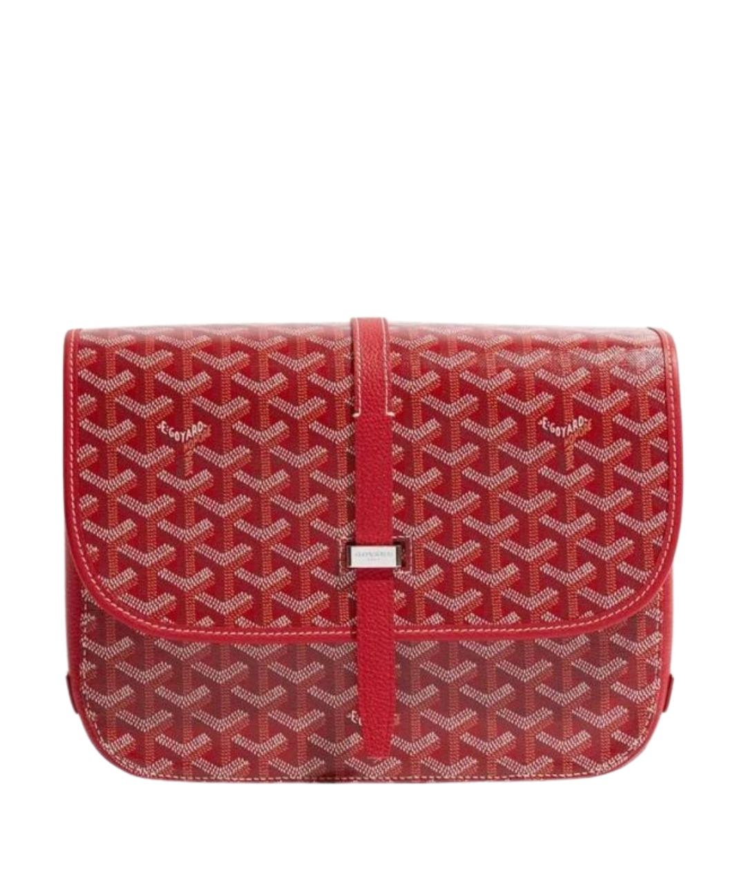 GOYARD Красная сумка на плечо из канвы, фото 1