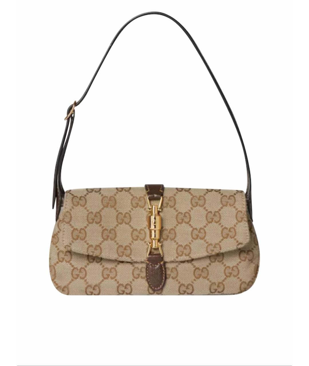 GUCCI Коричневая сумка через плечо из канвы, фото 1