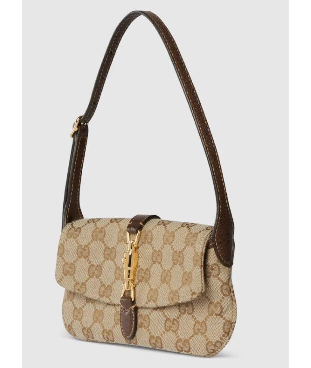 GUCCI Коричневая сумка через плечо из канвы, фото 2