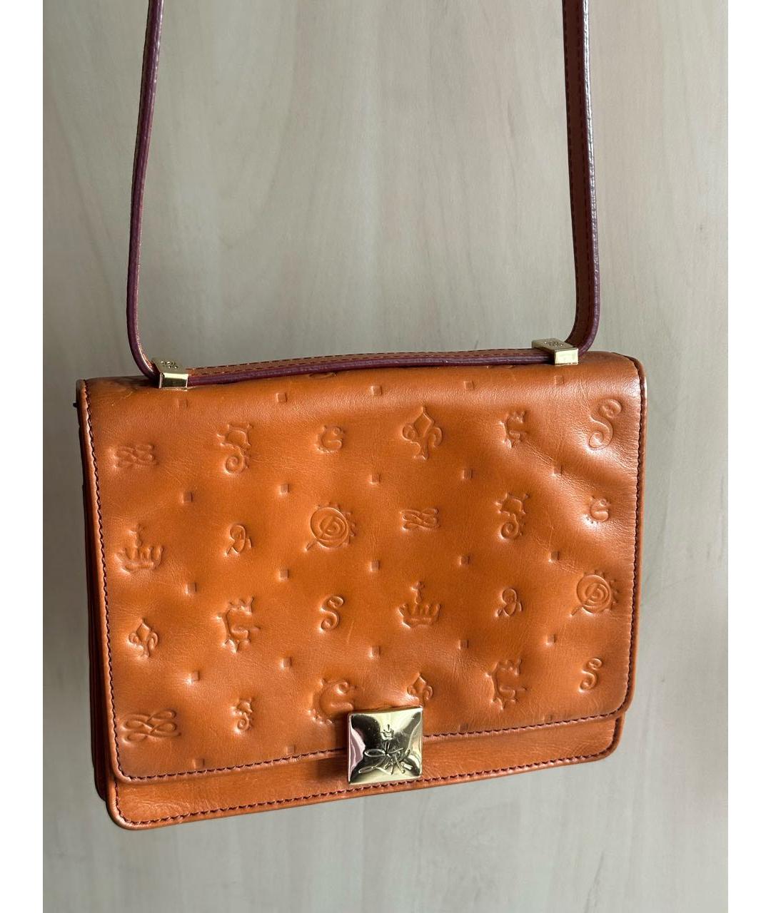LANCEL Оранжевая кожаная сумка через плечо, фото 5
