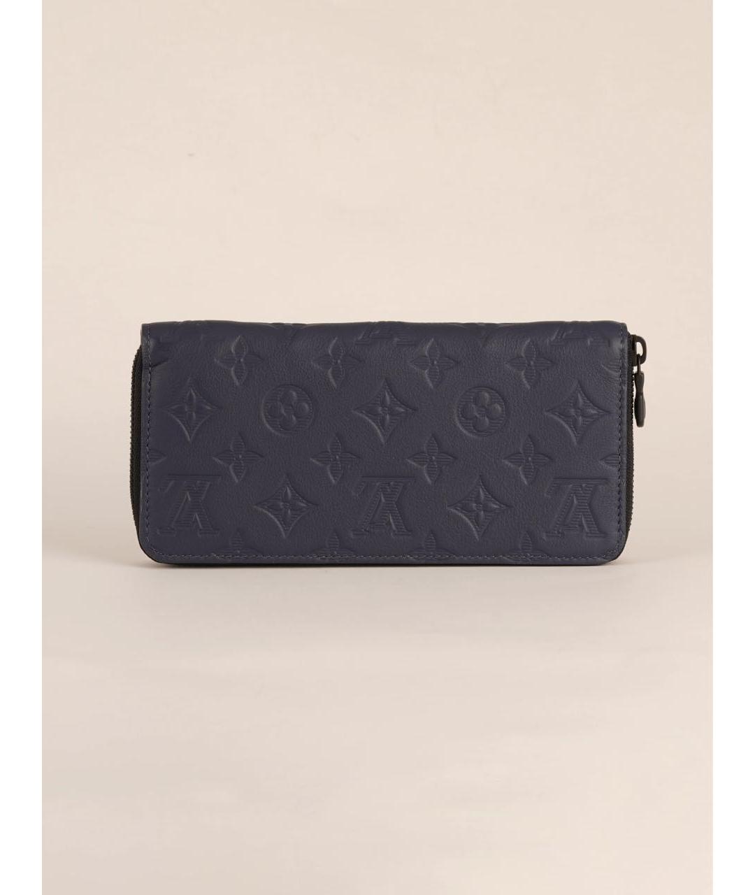 LOUIS VUITTON Темно-синий кожаный кошелек, фото 3