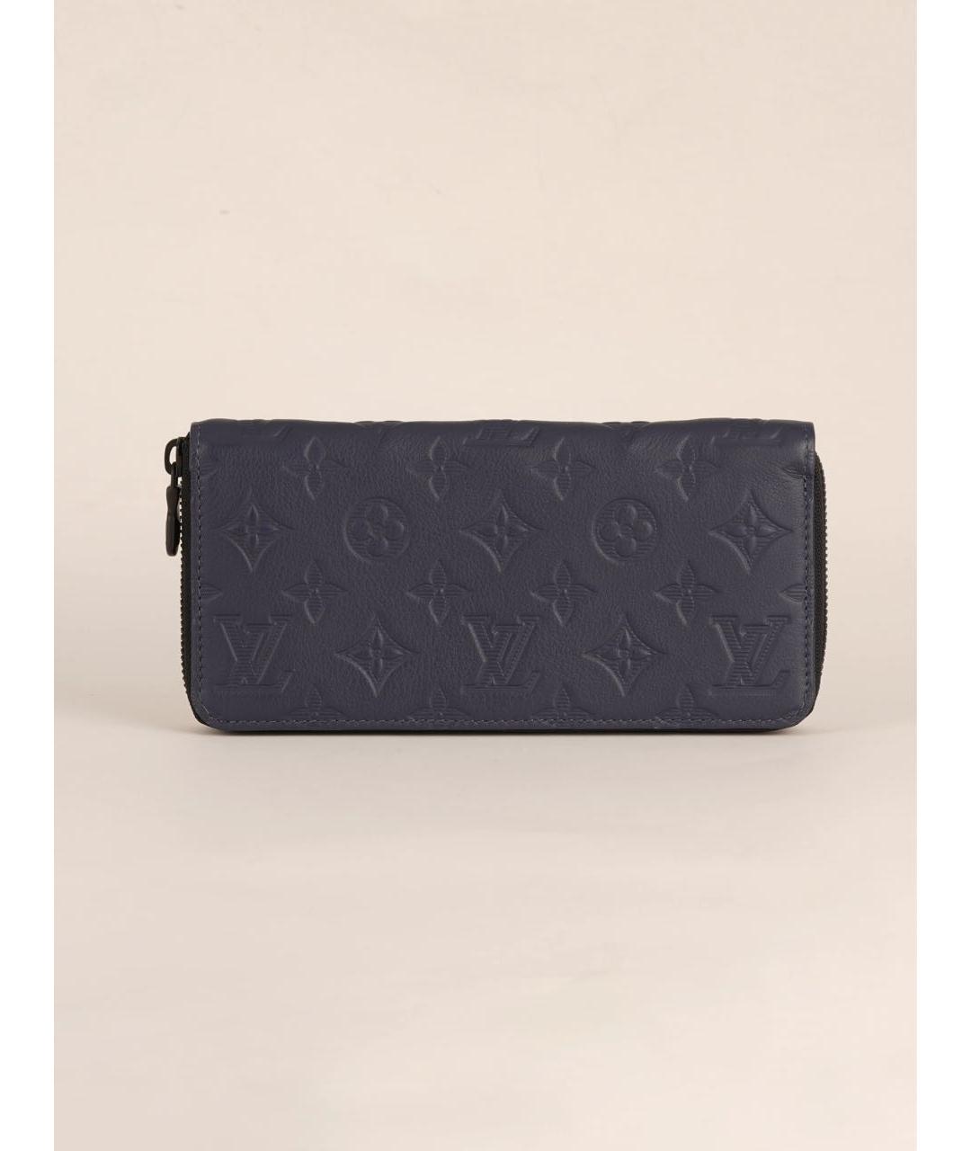 LOUIS VUITTON Темно-синий кожаный кошелек, фото 9