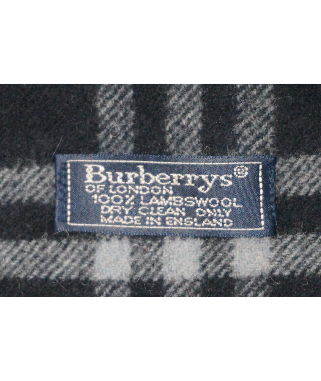 BURBERRY Темно-синий шерстяной шарф, фото 2