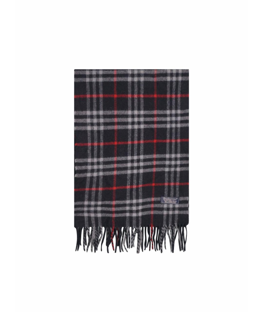 BURBERRY Темно-синий шерстяной шарф, фото 1