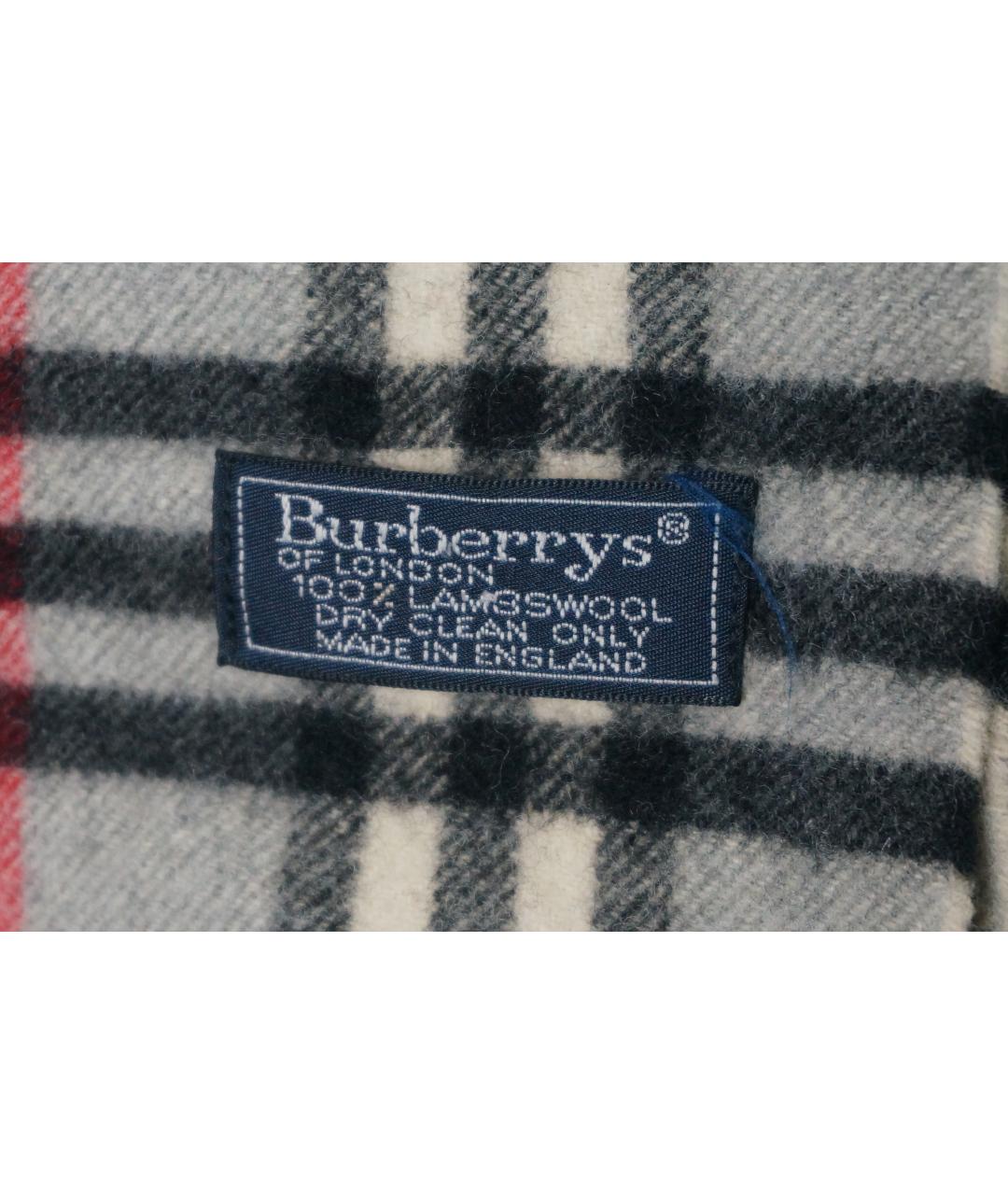 BURBERRY Серый шерстяной шарф, фото 2