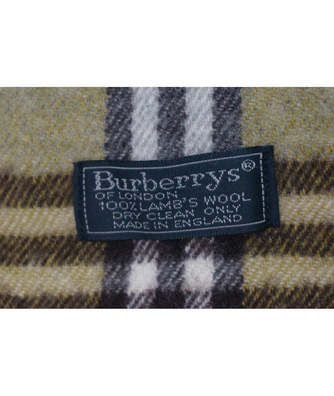BURBERRY Зеленый шерстяной шарф, фото 2