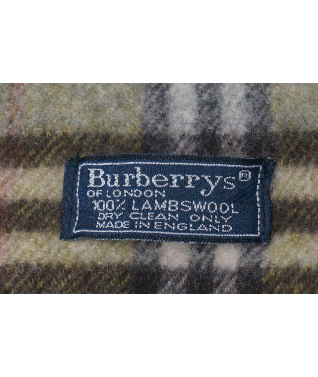 BURBERRY Зеленый шерстяной шарф, фото 2