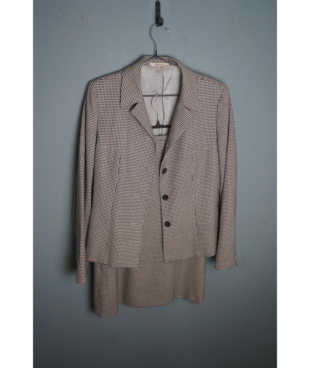 BURBERRY Коричневый шерстяной костюм с юбками, фото 10