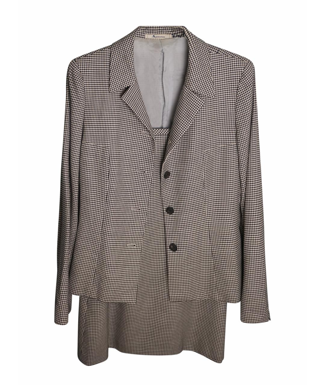 BURBERRY Коричневый шерстяной костюм с юбками, фото 1