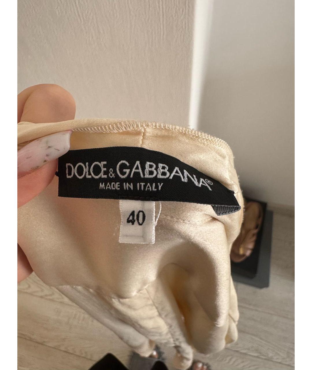 DOLCE&GABBANA Бежевая шелковая блузы, фото 5