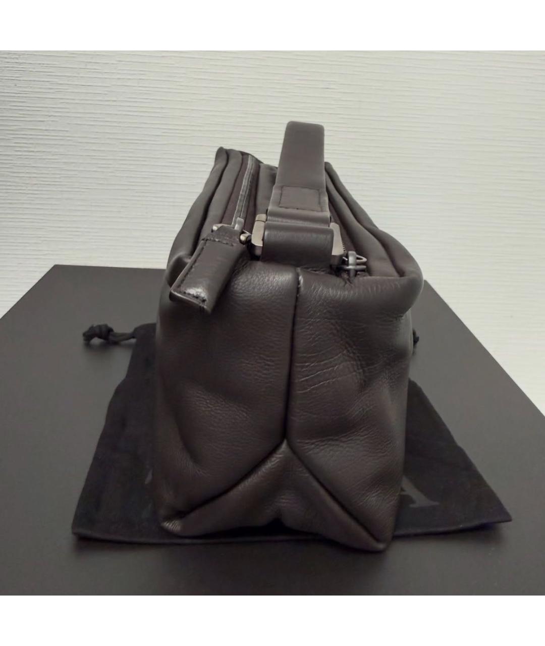 ZEGNA Коричневая кожаная барсетка, фото 7