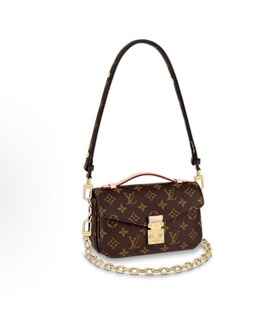 LOUIS VUITTON Коричневая кожаная сумка через плечо, фото 4