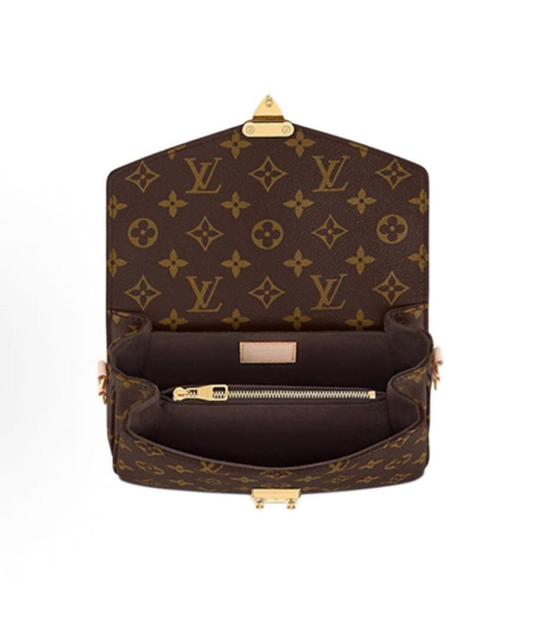 LOUIS VUITTON Коричневая кожаная сумка через плечо, фото 3