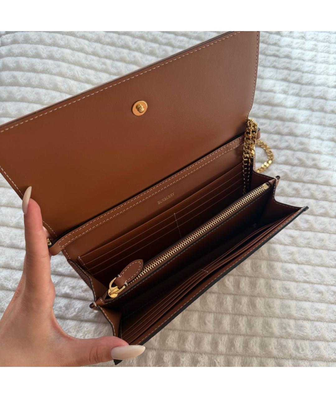 BURBERRY Коричневая сумка через плечо из канвы, фото 4